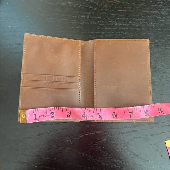 J.CREW Men's Leather Passport Case Holder Tan Brown - Picture 5 of 11